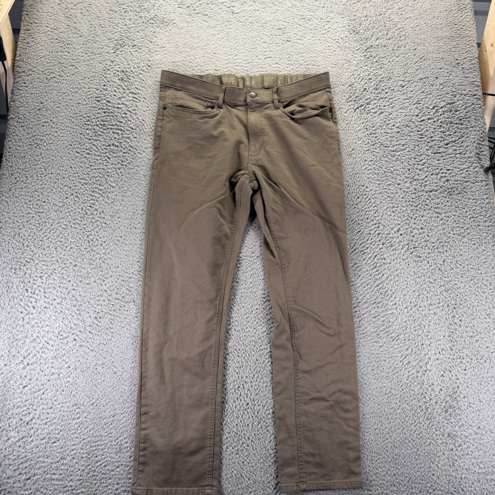 Copper & Oak Supply Pant Mens 36x30 Beige Cotton Khakis Straight Utility Stretch